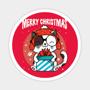 Merry Christmas Cat Gift Magnet